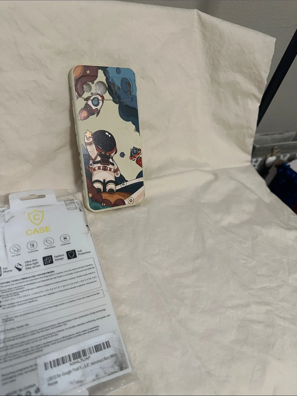 Astro Pattern Slim Phone Case - Beige/Blue Astronaunt for Google Pixel 9 NWT